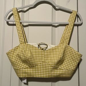 NWT Topshop Gingham Crop Top Size 8